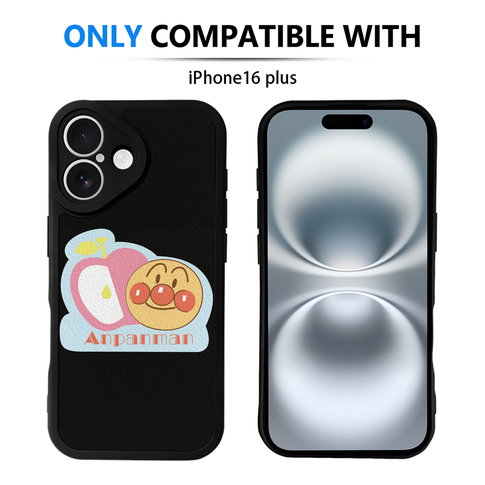 （画像用） アンパンマン Anpanman 【iPhone 16シリーズ対応】シリコンスマホケース（レザー調） 材質：シリコン